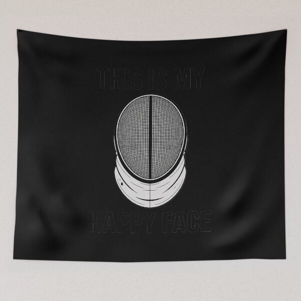 Item preview, Fencer Fencing Mask This Is My Happy Face Epee Sword Fight designed and sold by PeteHomenick.