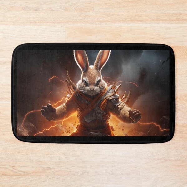 Item preview, Enraged, Super Saiyan Bunny summons golden lightning, becoming the Ultimate Apex Predator in a fiery landscape designed and sold by Epsydon Designers.