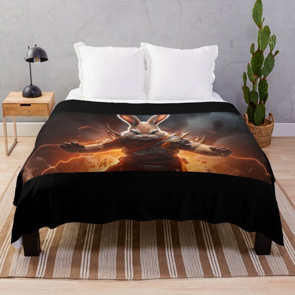 Item preview, Enraged, Super Saiyan Bunny summons golden lightning, becoming the Ultimate Apex Predator in a fiery landscape designed and sold by Epsydon Designers.
