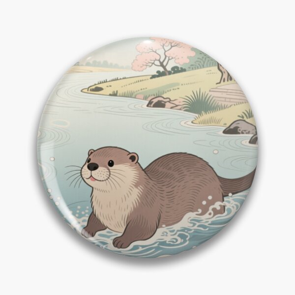 Item preview, Cute Otter in a Serene River designed and sold by yukina-shop.