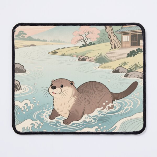 Item preview, Cute Otter in a Serene River designed and sold by yukina-shop.
