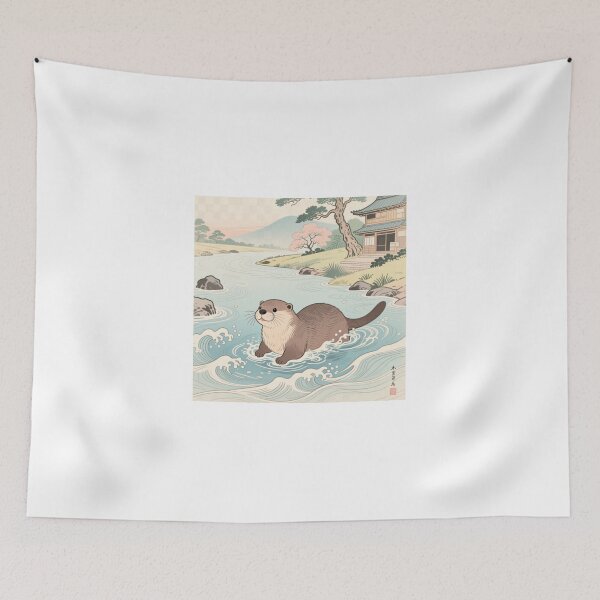 Item preview, Cute Otter in a Serene River designed and sold by yukina-shop.