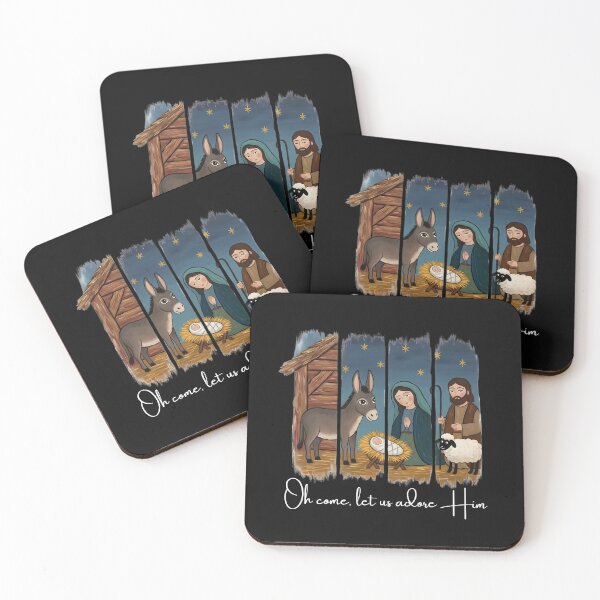 Item preview, Nativity Oh Come Let Us Adore Him Christian Christmas Design designed and sold by MTJ-Mushrooms.