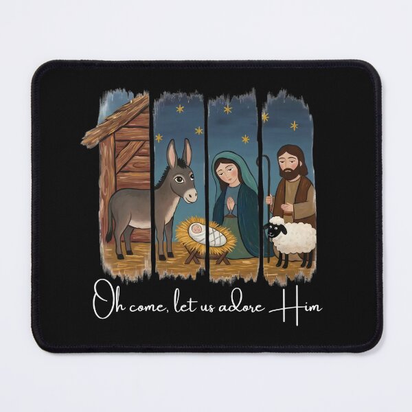Item preview, Nativity Oh Come Let Us Adore Him Christian Christmas Design designed and sold by MTJ-Mushrooms.