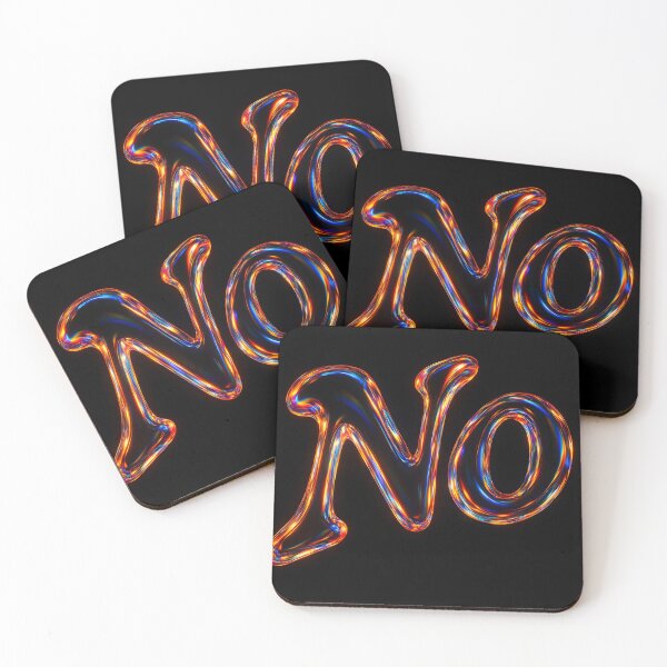 Item preview, Futuristical Glowing NO Text – Neon Typography Design designed and sold by EmeraldeaDesign.
