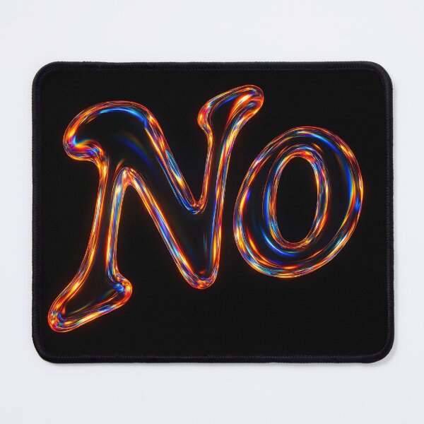 Item preview, Futuristical Glowing NO Text – Neon Typography Design designed and sold by EmeraldeaDesign.