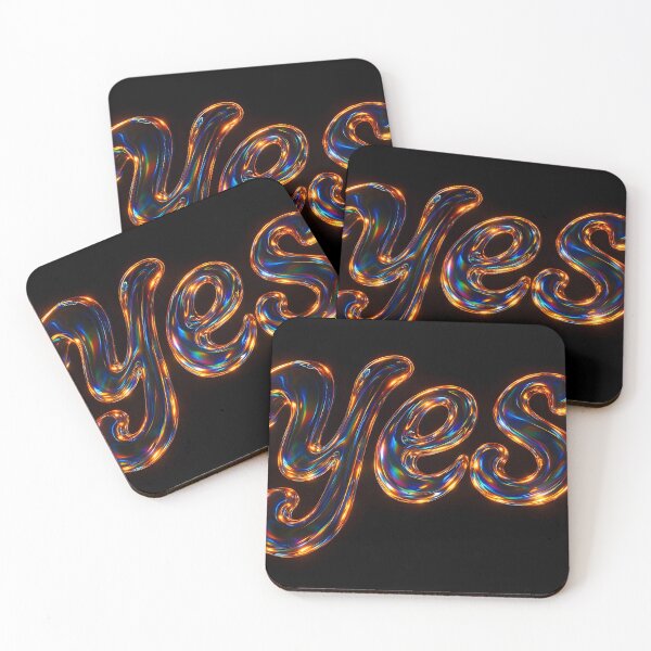 Item preview, Futuristical Glowing YES Text – Neon Typography Design designed and sold by EmeraldeaDesign.