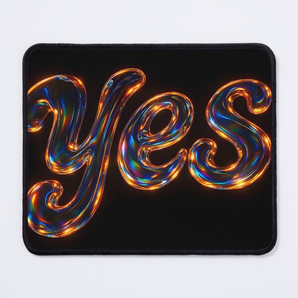 Item preview, Futuristical Glowing YES Text – Neon Typography Design designed and sold by EmeraldeaDesign.