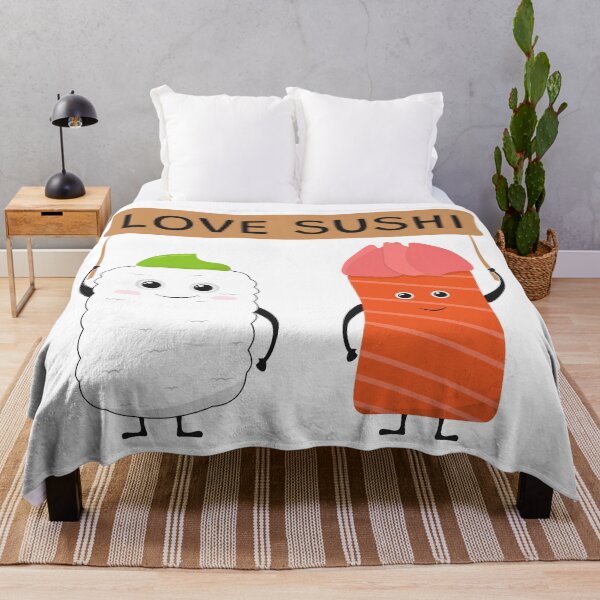 Item preview, Sushi characters holding love sushi banner designed and sold by rymarenko.