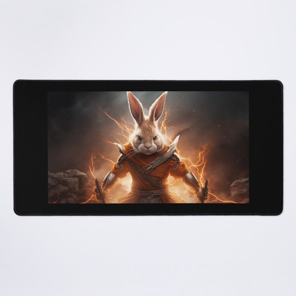Item preview, Enraged, Super Saiyan Bunny summons golden lightning, becoming the Ultimate Apex Predator in a fiery landscape designed and sold by Epsydon Designers.