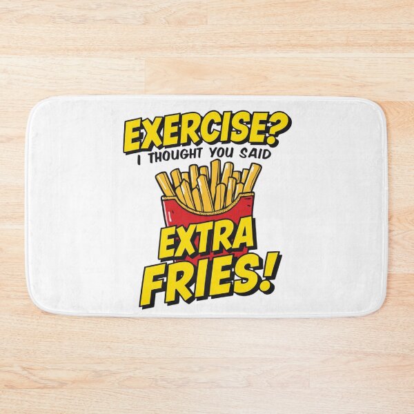 Item preview, Funny Gym Shirt – Exercise? I Thought You Said Extra Fries – Fitness Joke T-Shirt for Food Lovers designed and sold by RaybenMedia.