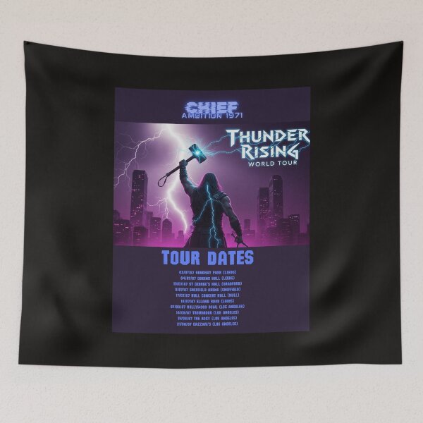 Item preview, Thunder Rising '87 World Tour Back Patch designed and sold by ChiefAmbition71.