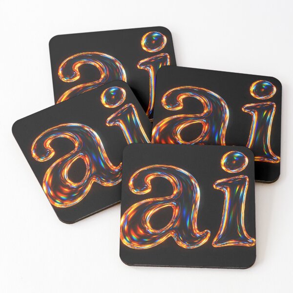 Item preview, Futuristical Glowing “AI” Text – Artificial Intelligence Neon Design designed and sold by EmeraldeaDesign.