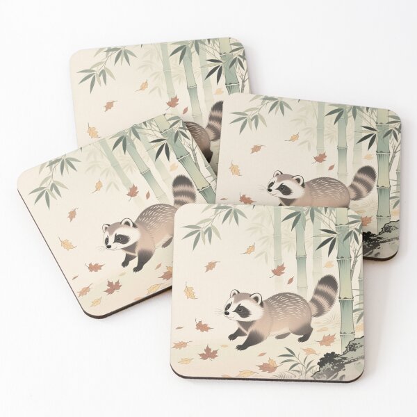 Item preview, Raccoon Dog by the River designed and sold by yukina-shop.