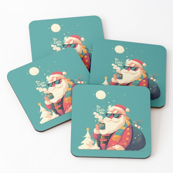 Item preview, Cool Santa with Sunglasses and Coffee – Funny Minimal Pop Art Holiday Design designed and sold by Windy-market.