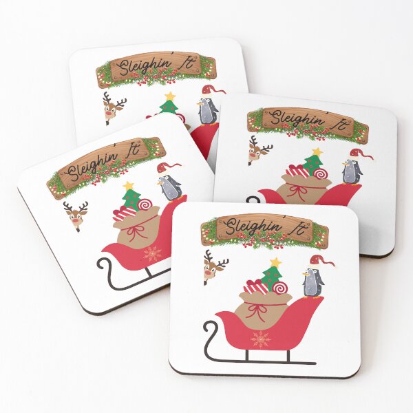 Item preview, Sleighin’ It – Funny Christmas Pun Retro Santa Sleigh Design designed and sold by Kovrika.