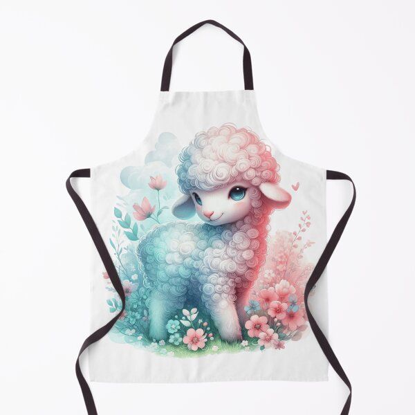 Item preview, Cute Pastel Lamb Among Flowers designed and sold by Art-Arcade6.