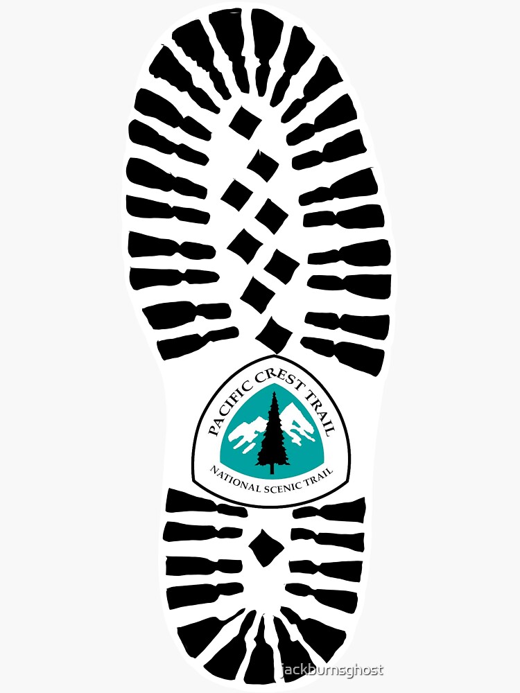 "Hiking boot Pacific Crest Trail" Sticker by jackburnsghost Redbubble