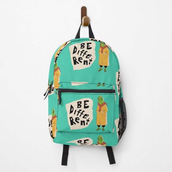 Item preview, Urban style chameleon in a yellow trench coat with "Be different" quote designed and sold by Helenahel.