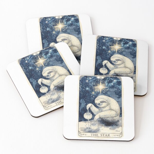 Item preview, The Star Sloth – Cute Tarot Card Animal Illustration – Whimsical Celestial Art designed and sold by MadeByACJ.
