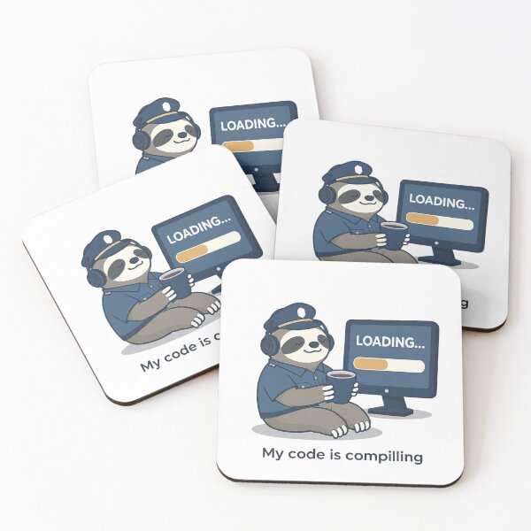 Item preview, My Code Is Compiling – Funny Programmer Sloth Design – Coding & Coffee Developer Humor designed and sold by MadeByACJ.