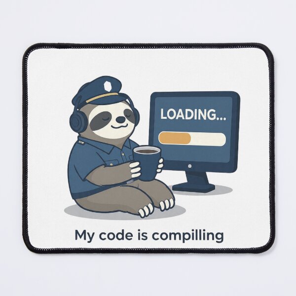 Item preview, My Code Is Compiling – Funny Programmer Sloth Design – Coding & Coffee Developer Humor designed and sold by MadeByACJ.