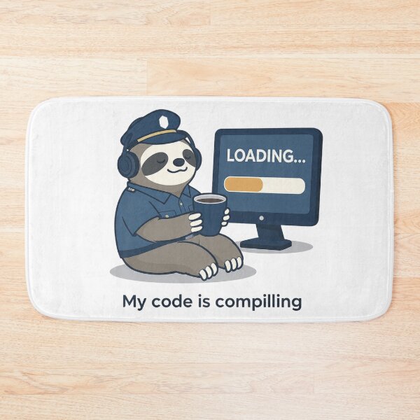 Item preview, My Code Is Compiling – Funny Programmer Sloth Design – Coding & Coffee Developer Humor designed and sold by MadeByACJ.