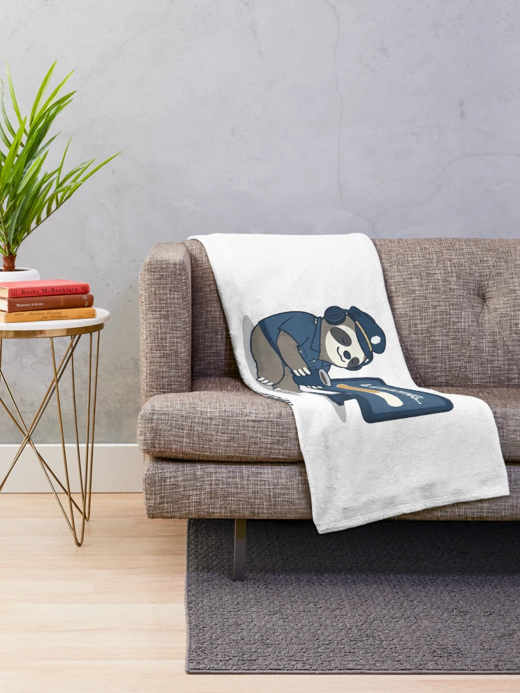 Thumbnail 2 of 6, Throw Blanket, My Code Is Compiling – Funny Programmer Sloth Design – Coding & Coffee Developer Humor designed and sold by MadeByACJ.