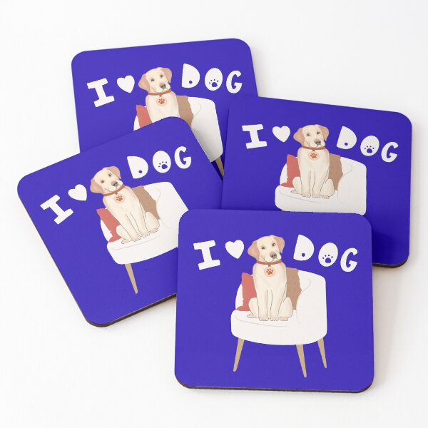 Item preview, I Love Dog – Cozy Dog on Chair Design for Dog Lovers, Pet Parents & Home Decor Fans designed and sold by TheBeeKindSpace.