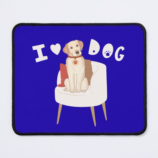 Item preview, I Love Dog – Cozy Dog on Chair Design for Dog Lovers, Pet Parents & Home Decor Fans designed and sold by TheBeeKindSpace.
