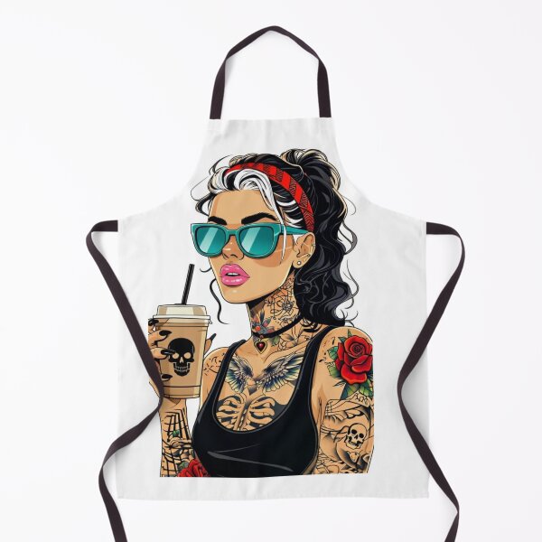 Item preview, Tattooed Gothic Coffee Queen – Punk Rock Alt Girl Art designed and sold by VelvetChaosCove.