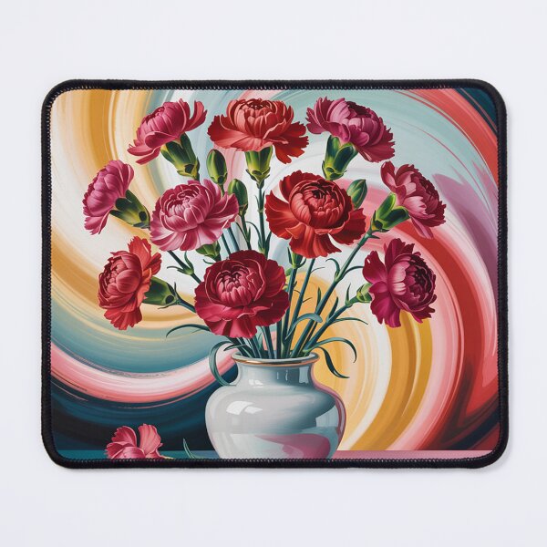 Item preview, A photographic still life painting of vibrant red carnations. designed and sold by Lilashakti ⭐️ ⭐️ ⭐️ ⭐️ ⭐️.