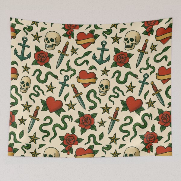 Item preview, American Traditional Tattoo Pattern Design designed and sold by Planetporridge.