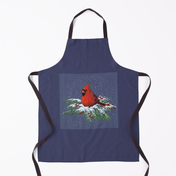 Item preview, Red Cardinal Bird on Snowy Pine Branches, Christmas, Color Pencil Art, Snowflakes designed and sold by JoyfulWhimsy.