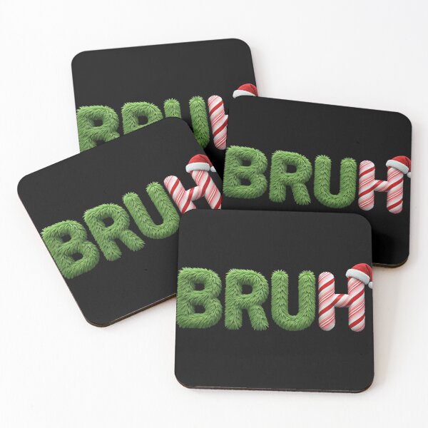 Item preview, Festive BRUH Holiday Design – Funny Christmas Art with Candy Cane and Furry Letters designed and sold by PixelVibe782.