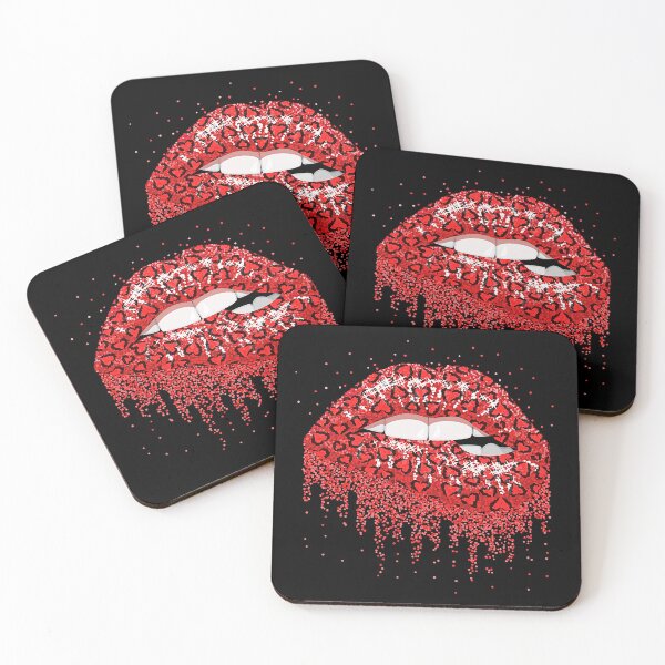 Item preview, Red Leopard Hearts Biting Lips designed and sold by Jeallan Designs.