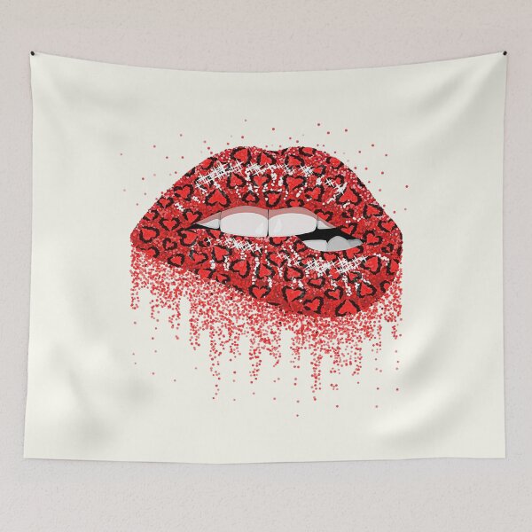 Item preview, Red Leopard Hearts Biting Lips designed and sold by Jeallan Designs.