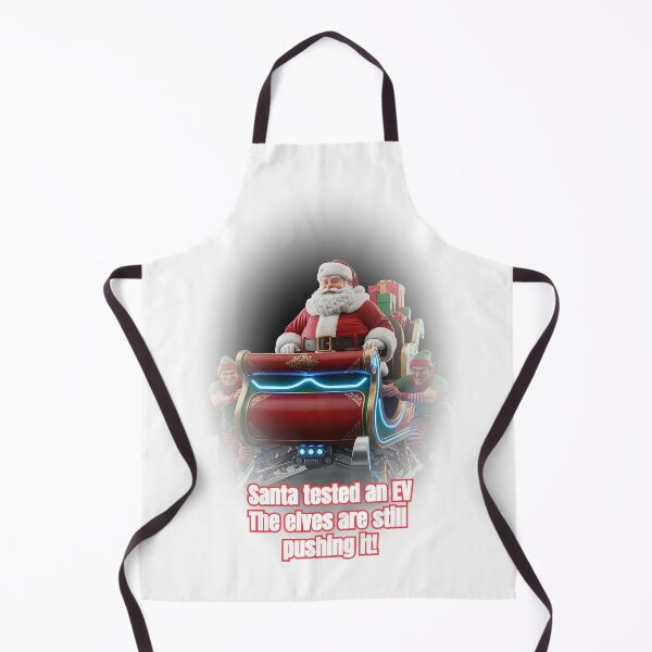 Item preview, Funny Santa EV Christmas Humor - Elves Push Electric Sleigh designed and sold by WitWarp.