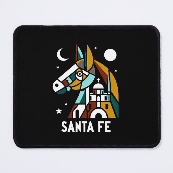 Item preview, Santa Fe Minimal Cubic Art | Colorful Geometric Desert Design on Black Background designed and sold by OzzFrequency.