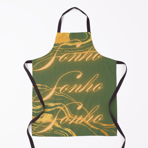 Aperçu de l'œuvre Sonho - Golden Neon Typography on Khaki Marble Background créée et vendue par LOUBNEY.