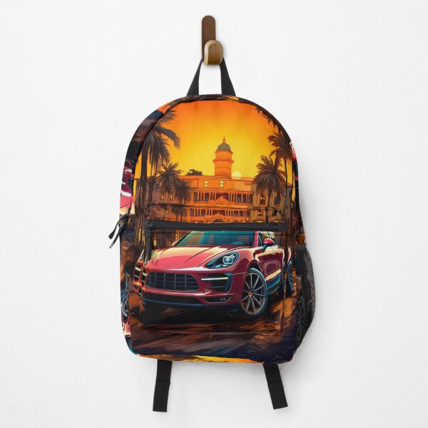 Item preview, Dynamic Sport SUV Framed By Palm Trees And Sunset designed and sold by RevUpDesign.