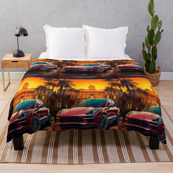 Item preview, Dynamic Sport SUV Framed By Palm Trees And Sunset designed and sold by RevUpDesign.