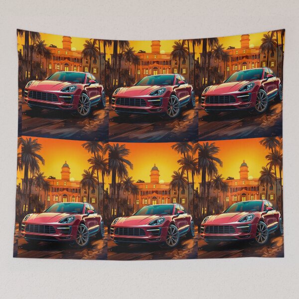 Item preview, Dynamic Sport SUV Framed By Palm Trees And Sunset designed and sold by RevUpDesign.