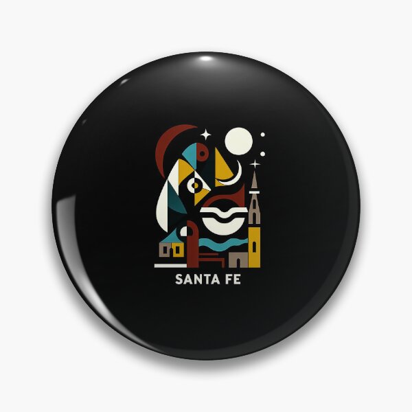 Item preview, Santa Fe Minimal Cubic Art | Colorful Geometric Desert Design on Black Background designed and sold by OzzFrequency.