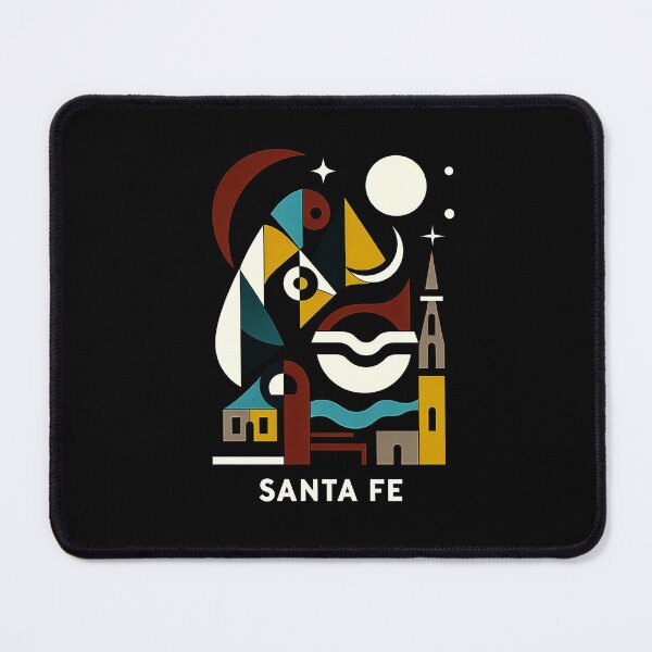 Item preview, Santa Fe Minimal Cubic Art | Colorful Geometric Desert Design on Black Background designed and sold by OzzFrequency.
