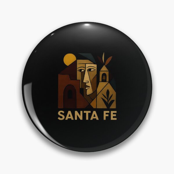 Item preview, Santa Fe Minimal Cubic Art | Colorful Geometric Desert Design on Black Background designed and sold by OzzFrequency.