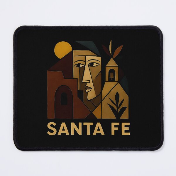 Item preview, Santa Fe Minimal Cubic Art | Colorful Geometric Desert Design on Black Background designed and sold by OzzFrequency.