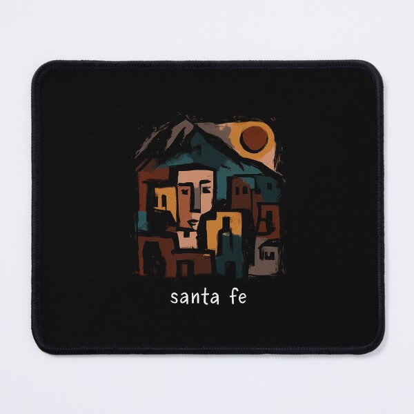 Item preview, Santa Fe Minimal Cubic Art | Colorful Geometric Desert Design on Black Background designed and sold by OzzFrequency.