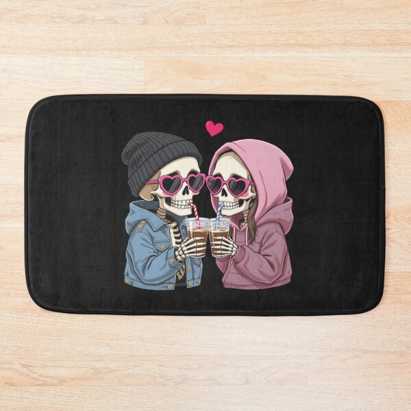 Item preview, Skeleton Couple Sharing Coffee | Cute Gothic Kawaii Romantic Skeleton Art designed and sold by ColorSplash123.