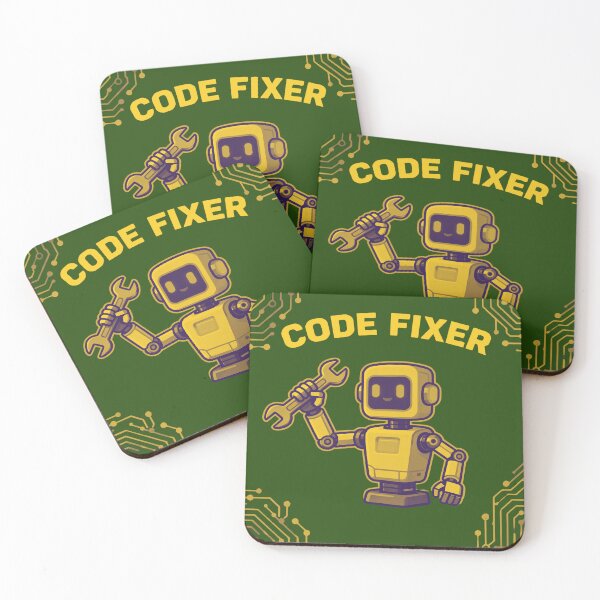 Item preview, Code Fixer Robot by Modern Mojo | Cute Debugging Tech Art | Programmer & Coder Gift designed and sold by Modern-Mojo.